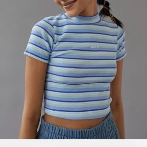 Blue striped BDG crop top
